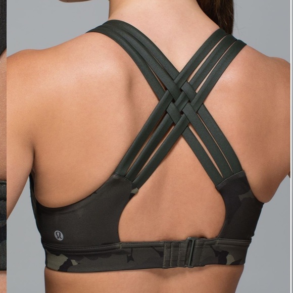 lululemon athletica Green Camo All Sports Bra 8 - Picture 1 of 7